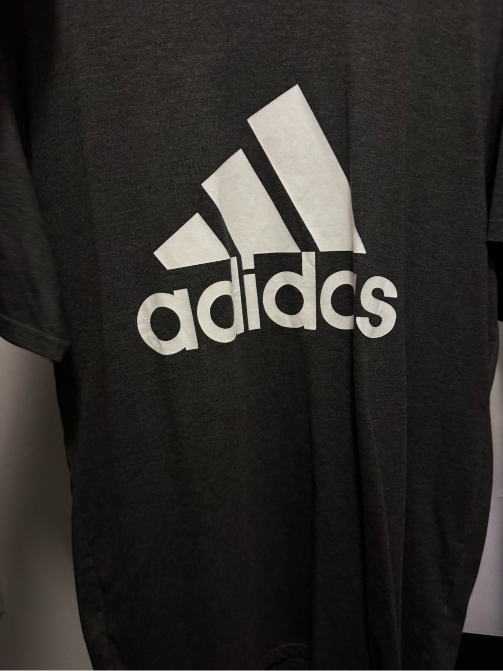 adidas Black Tee with Large White Logo